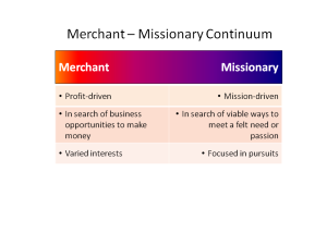 Merchant - Missionary continuum